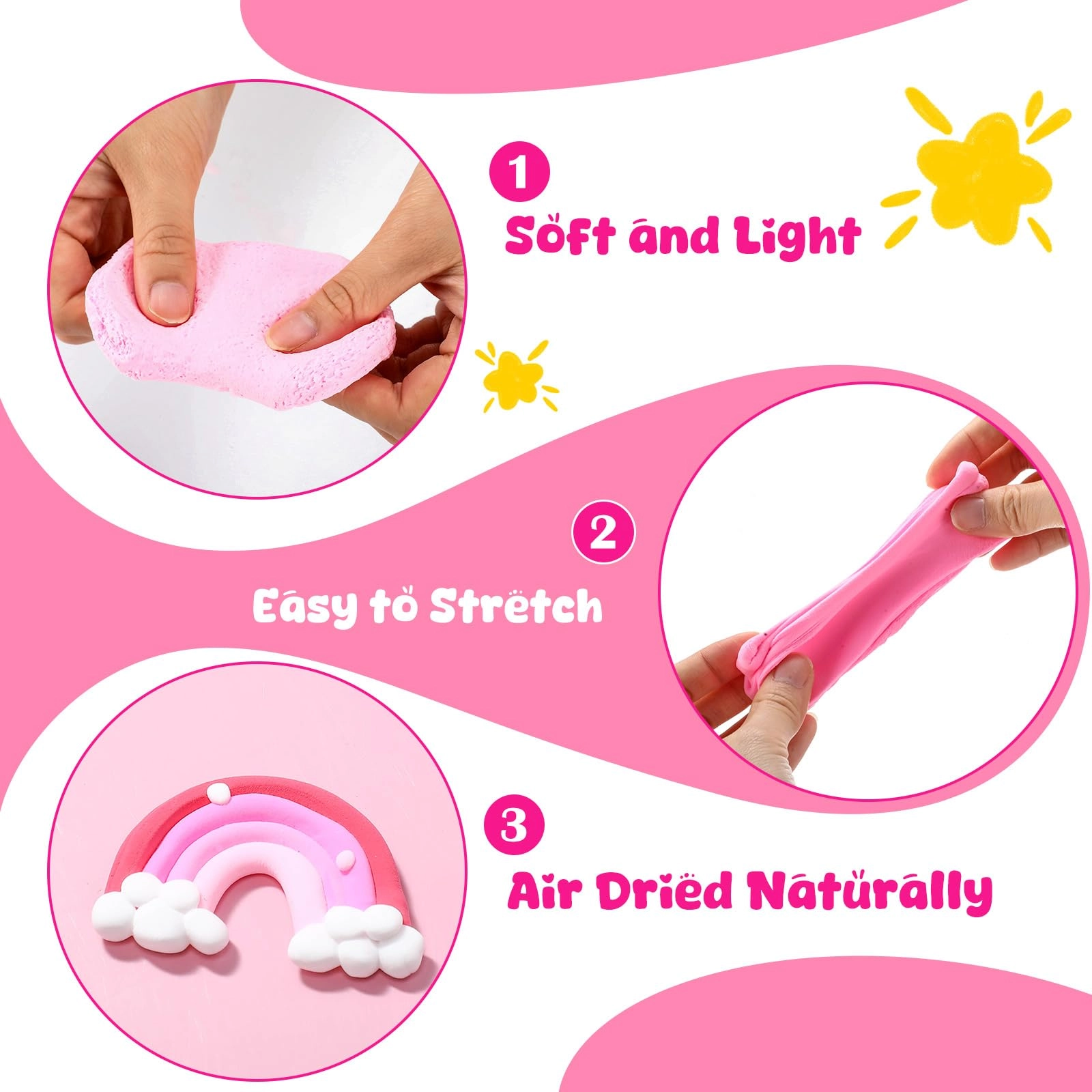 Air Dry Clay - 72 Pcs