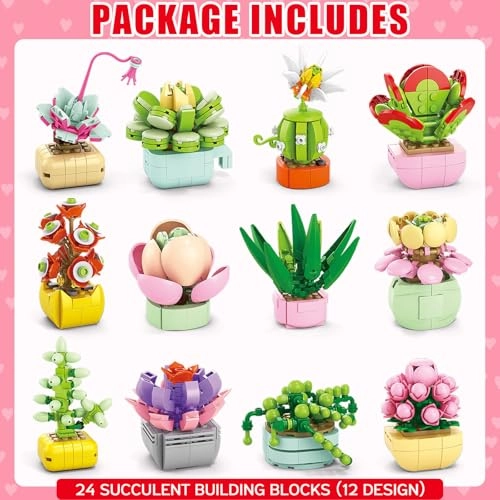 Succulents Building Blocks - Plants 24pcs