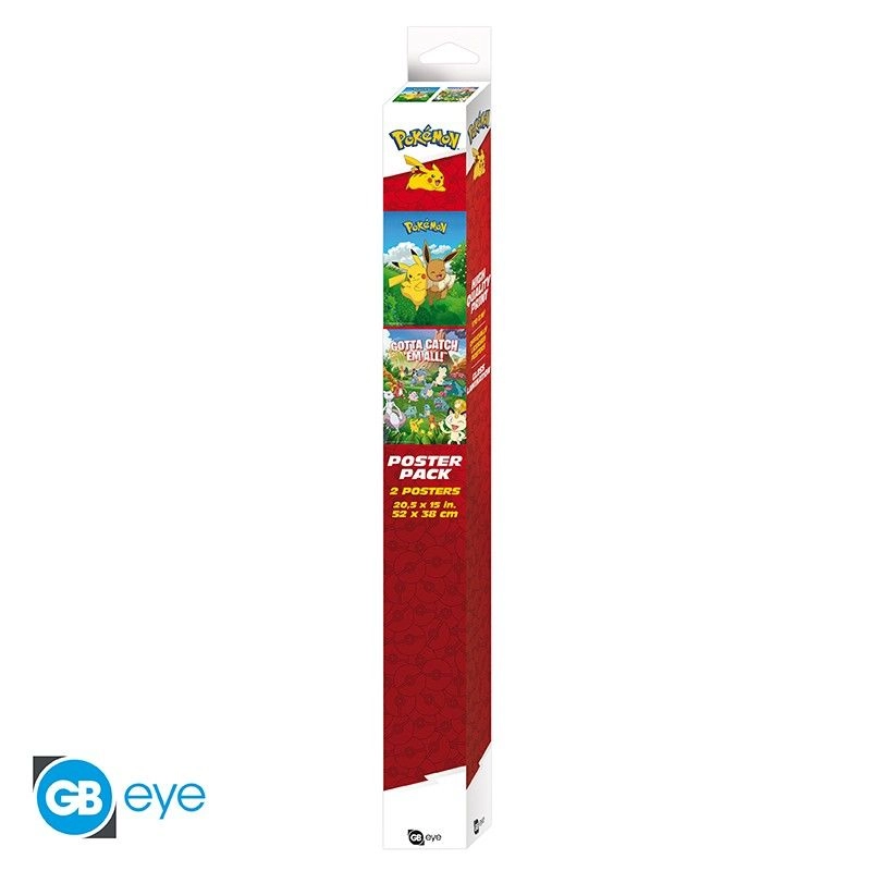 Pokemon - Set 2 Chibi Posters Colourful Characters - Laminated paper 52 x 38cm