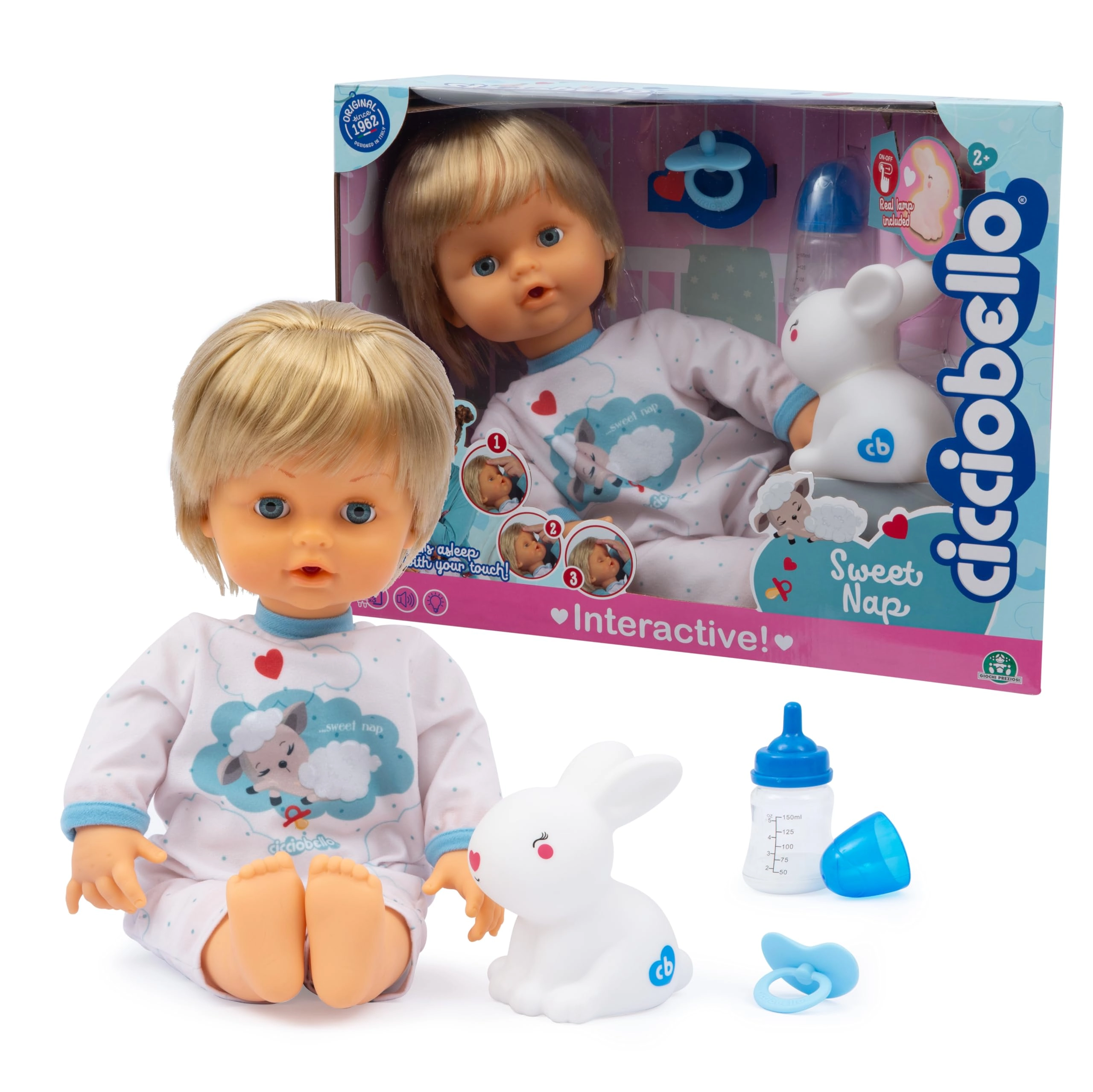 Cicciobello Sweet Nap - 42 cm Interactive Doll Ages 2+