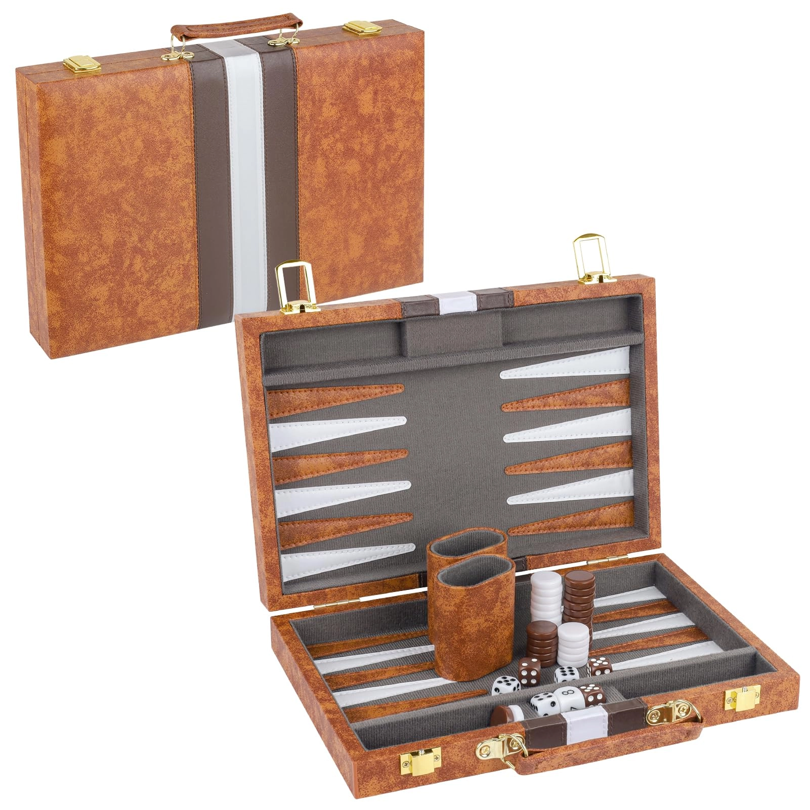 Buweeo Backgammon Set - PU Leather Case Portable