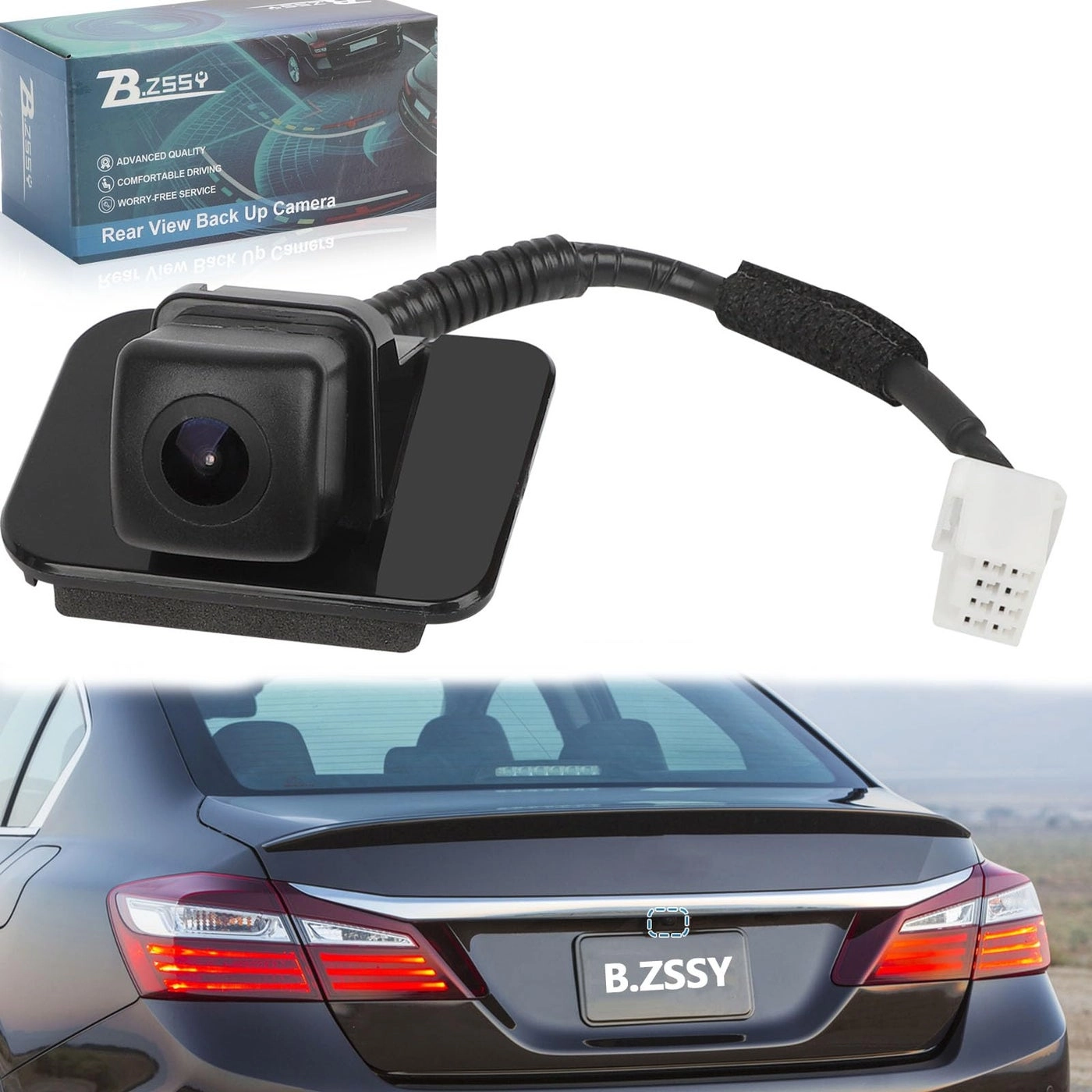 Back Up Rear View Camera - 2014-2017 Honda Accord EX-L Sedan black