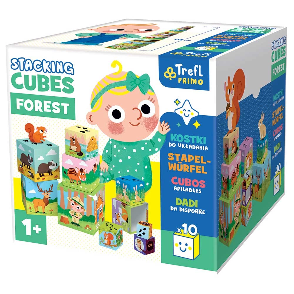 Trefl Puzzle Stacking Cubes Forest - Suitable for 1 year and above 10 pieces