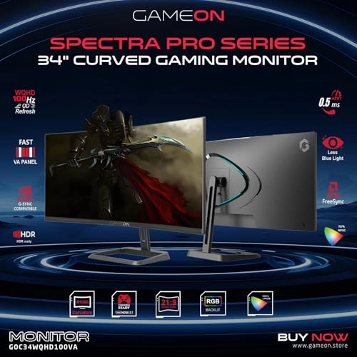 34 Inch Curved WQHD Gaming Monitor - GOC34WQHD100VA 34 in 3440x1440