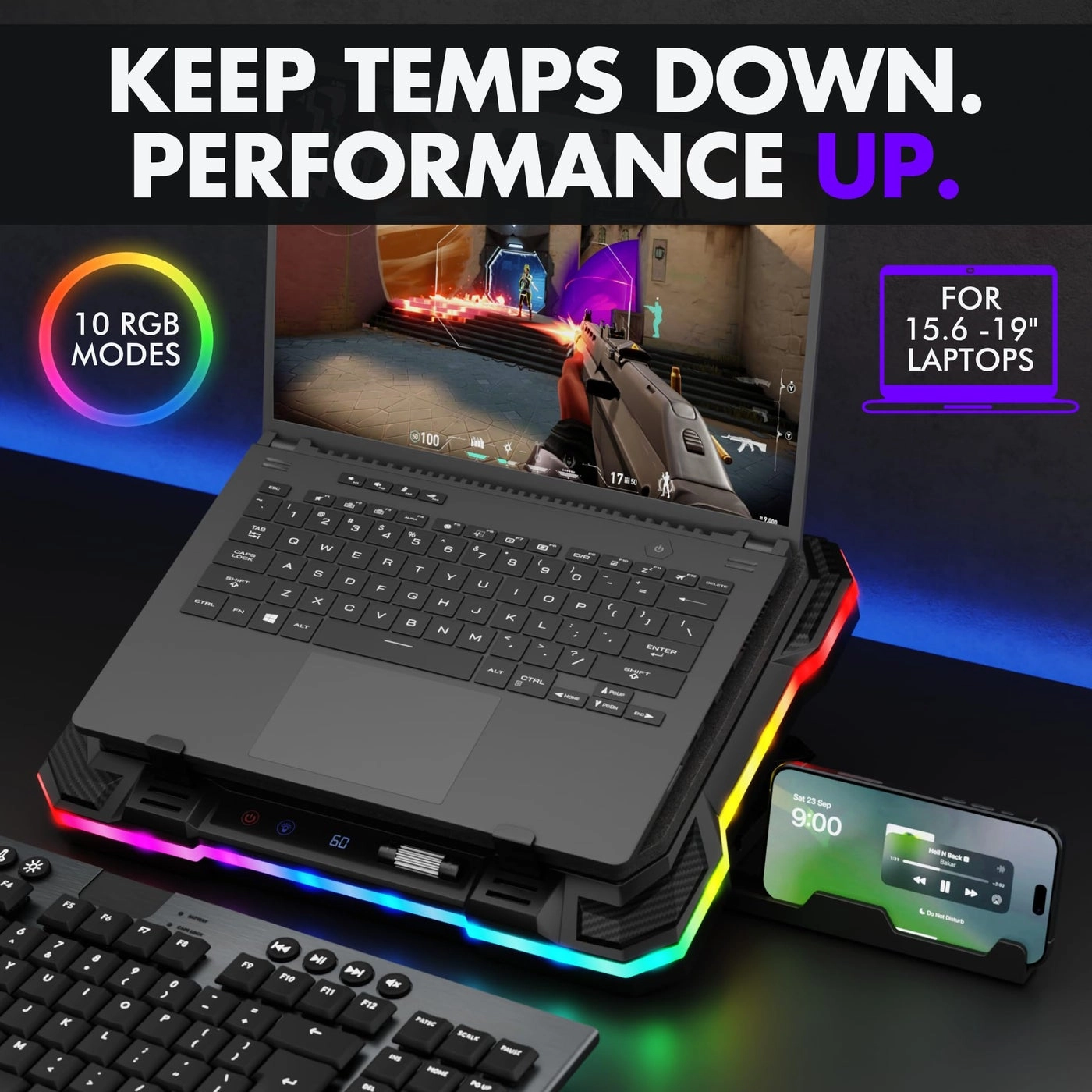 Gaming Laptop Cooling Pad - 15.6" - 19"