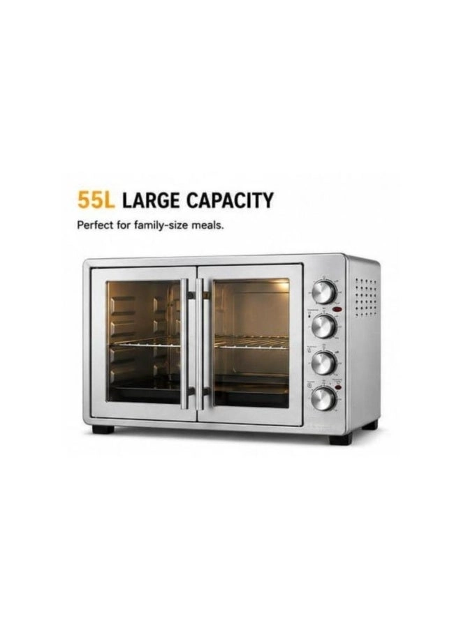Electric Oven - Double Glass Doors Interior Light Fast Heating