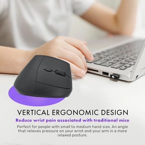 Vertical Ergonomic Mouse - Bluetooth & 2.4G Wireless
