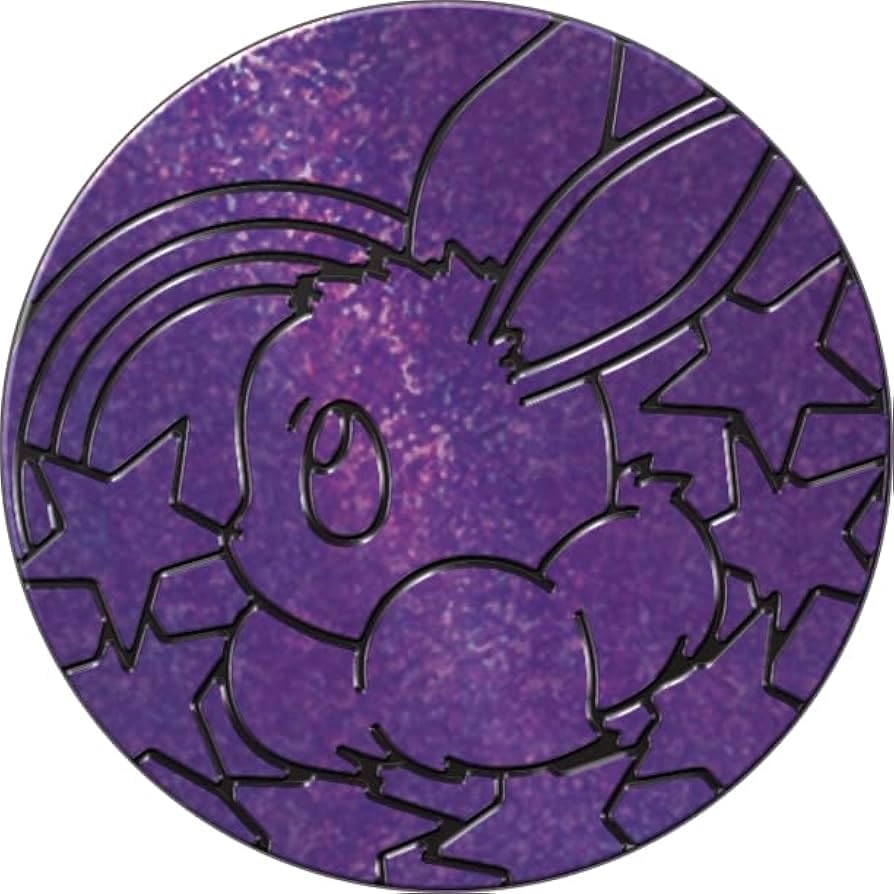 BB-Toy-Trades PKM TCG Pin Flipping Coin - Shiny Eevee Purple
