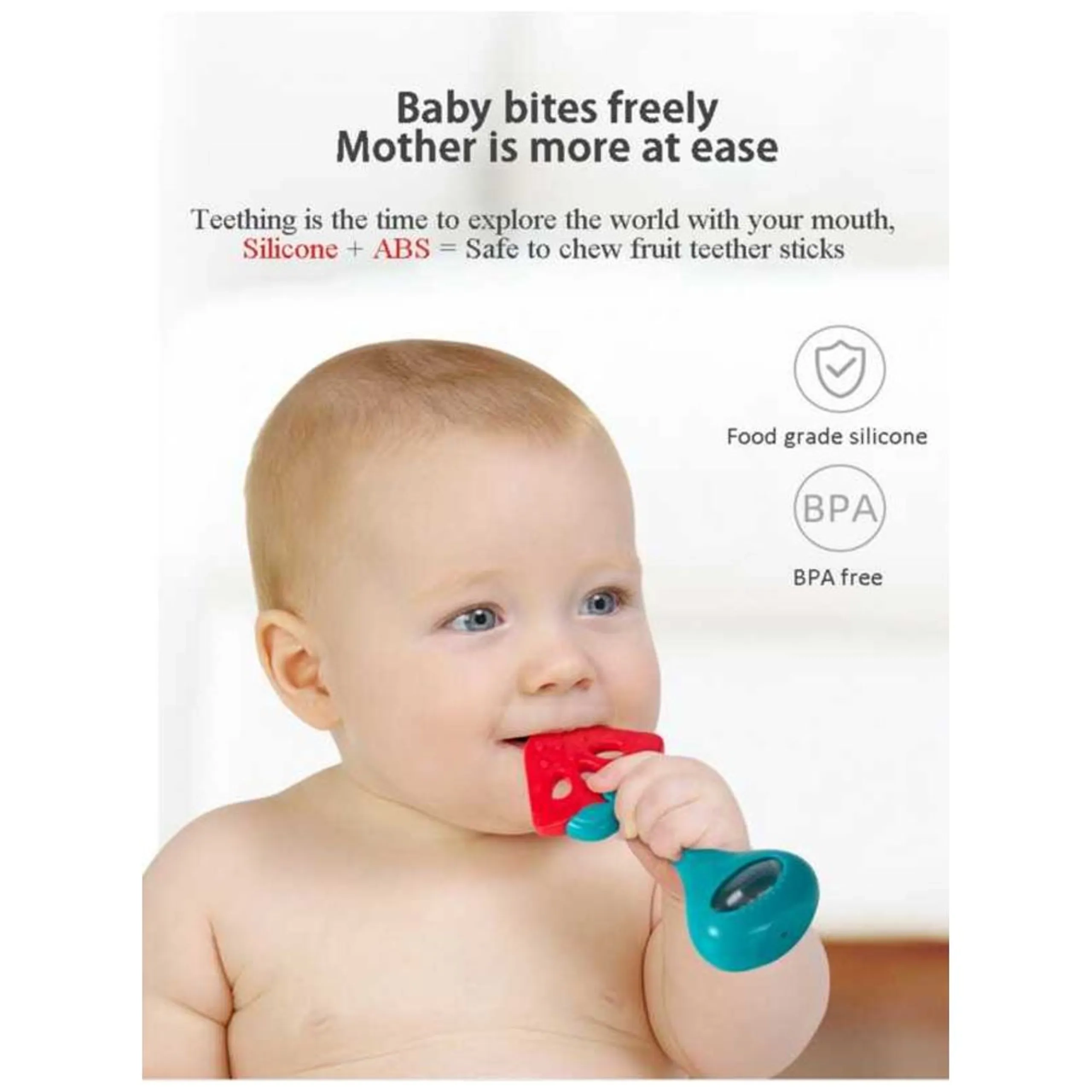 Baby Fruit Teether - With Rattle Watermelon