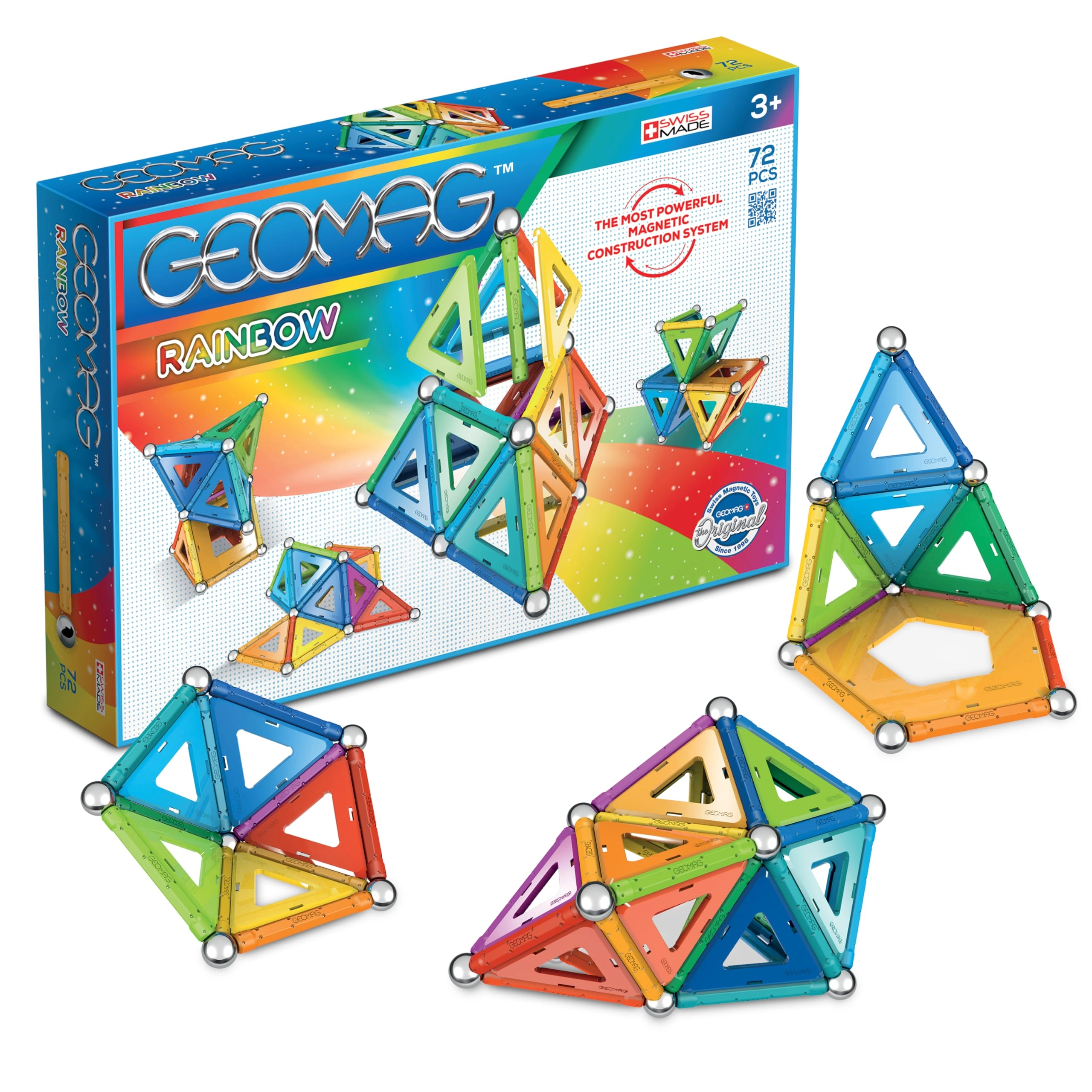 Geomagworld Classic Building Set - Rainbow 72 pcs