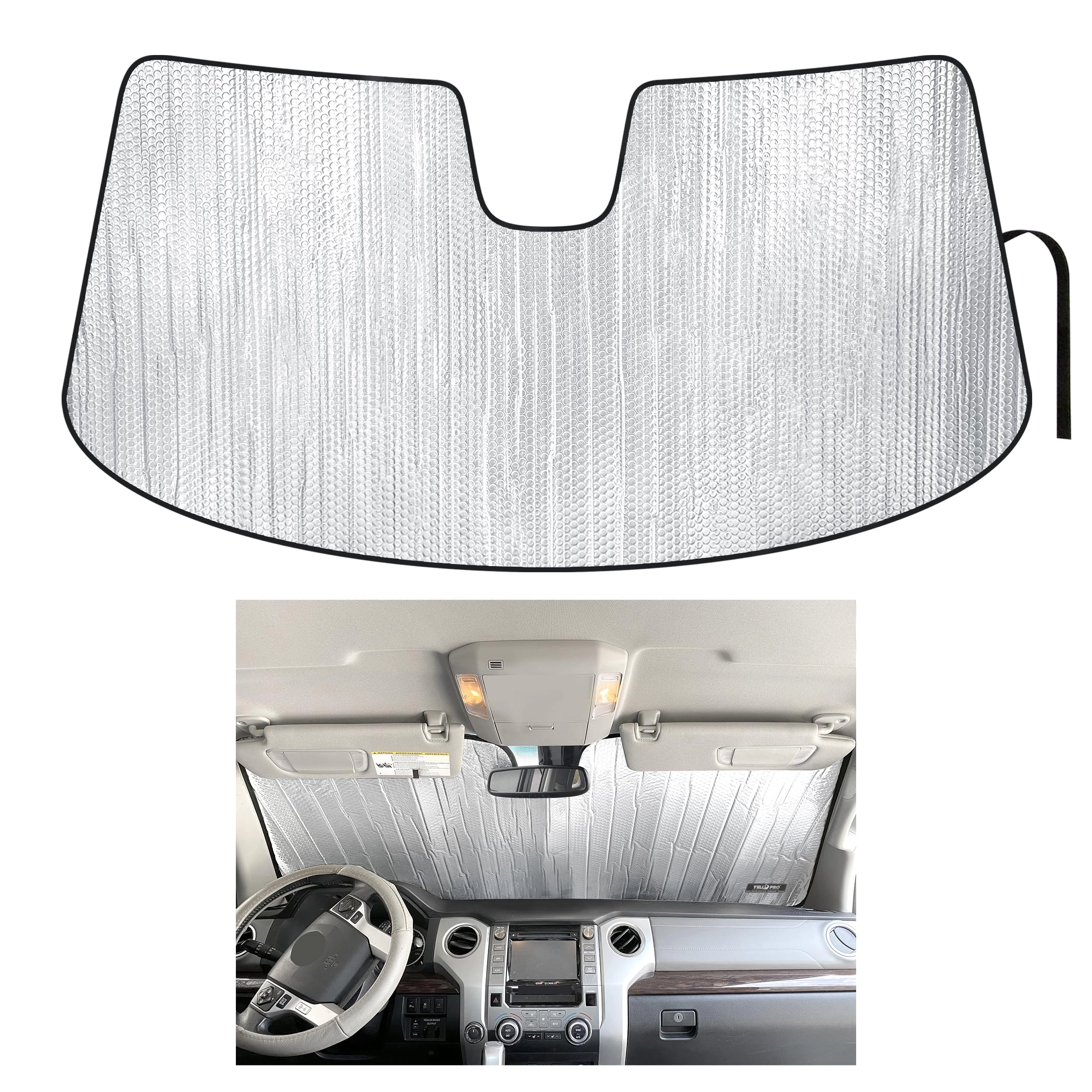 YelloPro Auto Windshield Sunshade - Toyota Tundra 2007|2008|2009|2010|2011|2012|2013|2014|2015|2016|2017|2018|2019|2020|2021