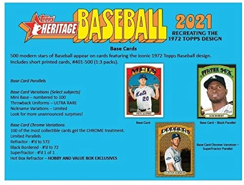 2021 Heritage Baseball Blaster Box - 72pcs