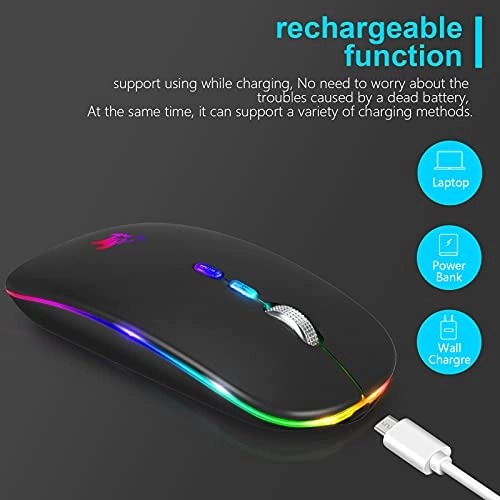 LED Slim Rechargeable Mouse - Wireless