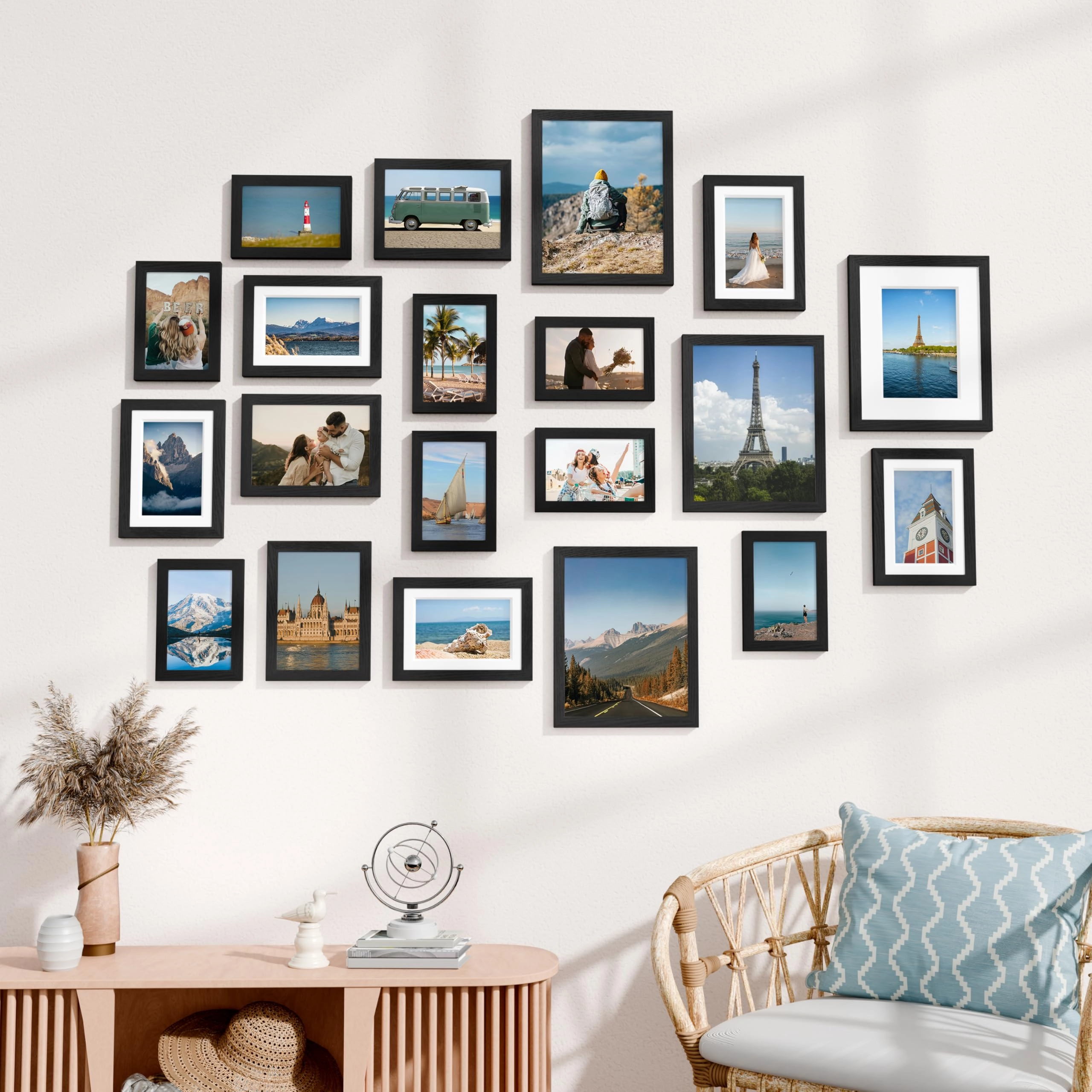 Picture Frames Set - 10 Pack Rustic Grey