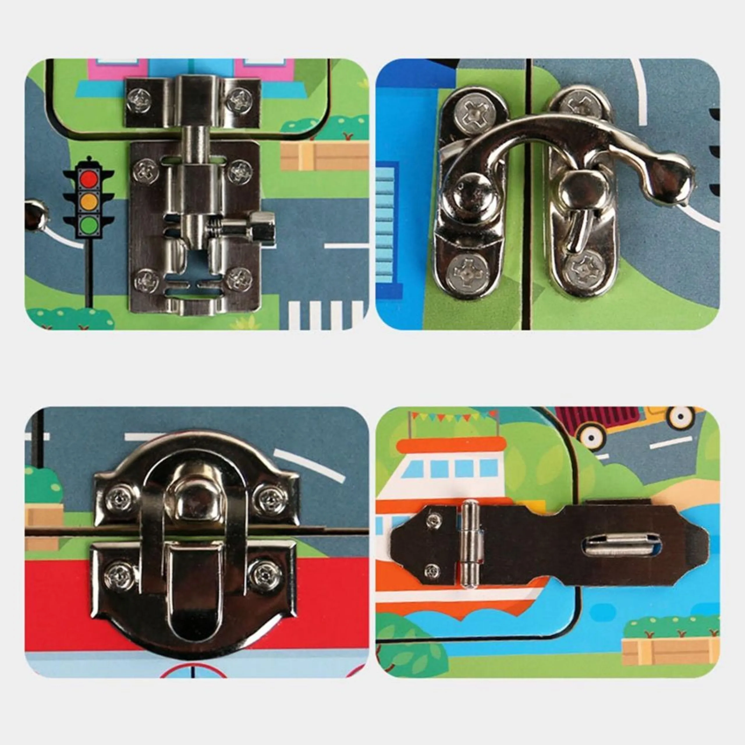 Kids Wooden Lock And Latches Busy Board - 3 +