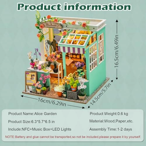 Miniature Wooden Dollhouse Building Kit - 3D Mini Coffee House