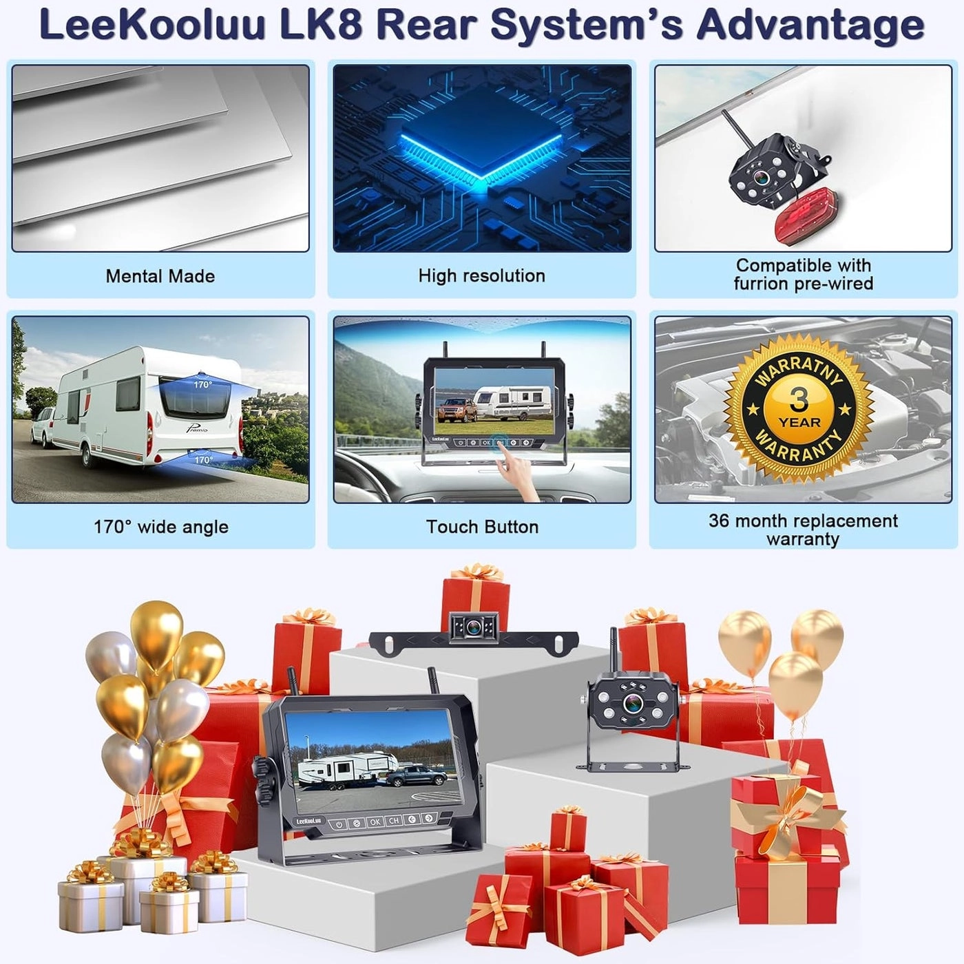 Dual RV Backup Camera System - Night vision wireless 1080P