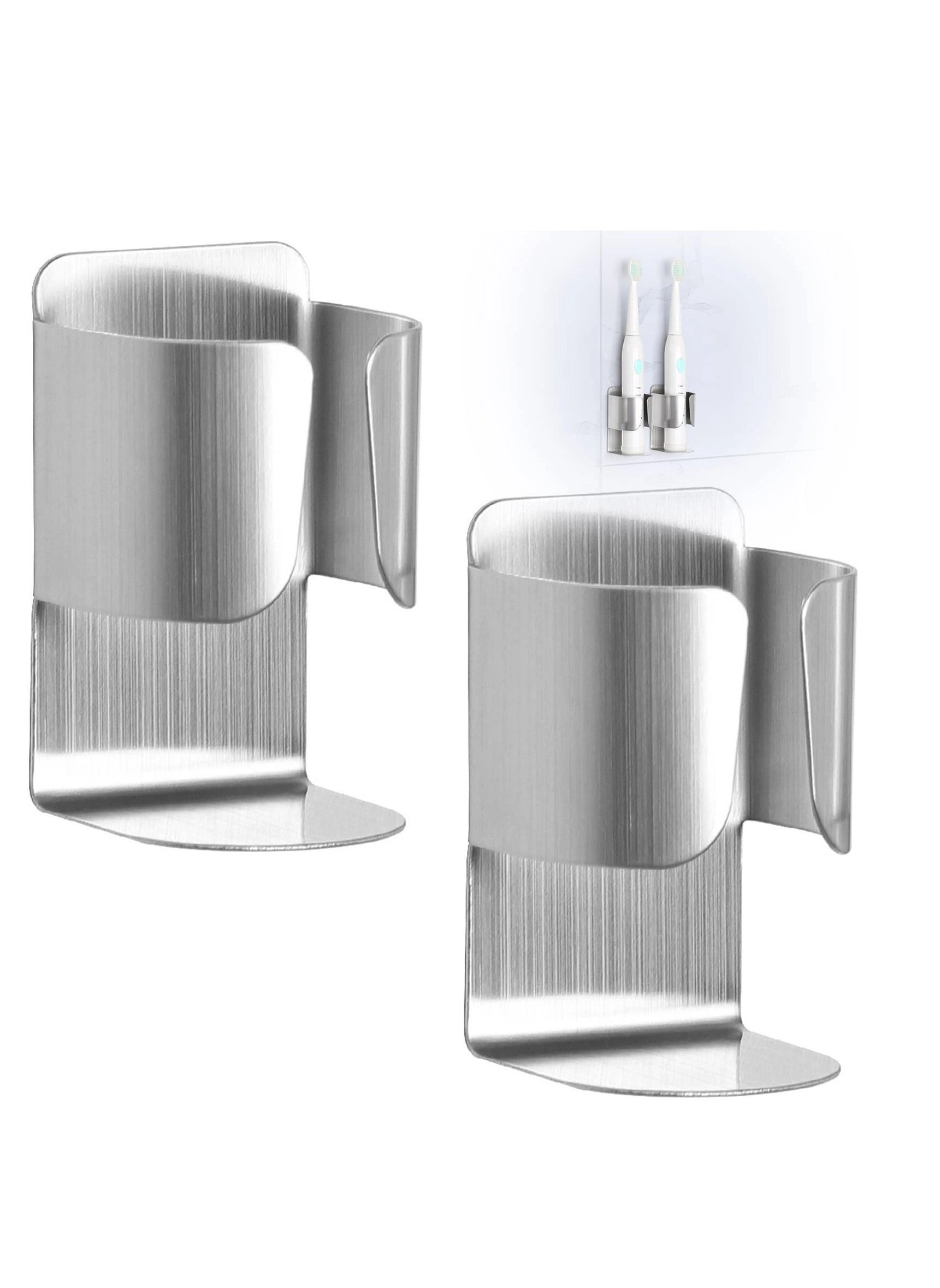 Excefore Stainless Steel Toothbrush Holder - 2 Wall-mounted