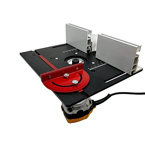 Router Table Insert Plate - 240 x 200mm Aluminum Alloy + Backer Plate + 180° Angle Gauge