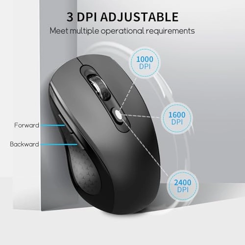 Rechargeable Ergonomic Silent Mouse with 2.4GHz USB Receiver - Wireless