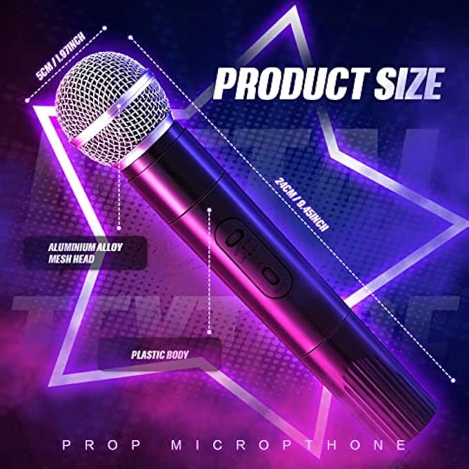 FAKE MICROPHONE PROP - 8 PACK PLASTIC