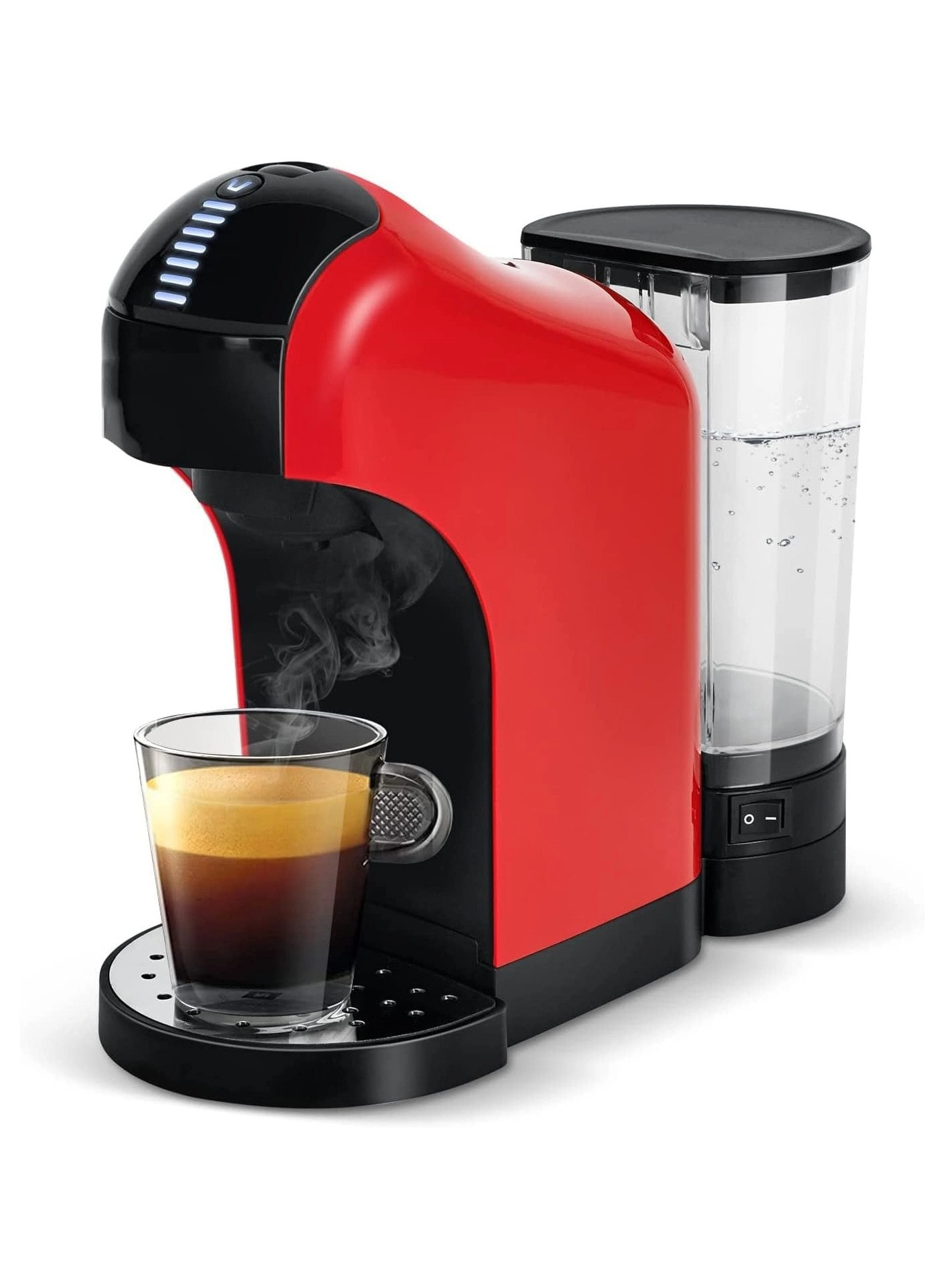 khomat 3-in-1 Capsule - Compatible with Espresso pods & Ground Coffee Auto Shut-Off Self-Cleaning