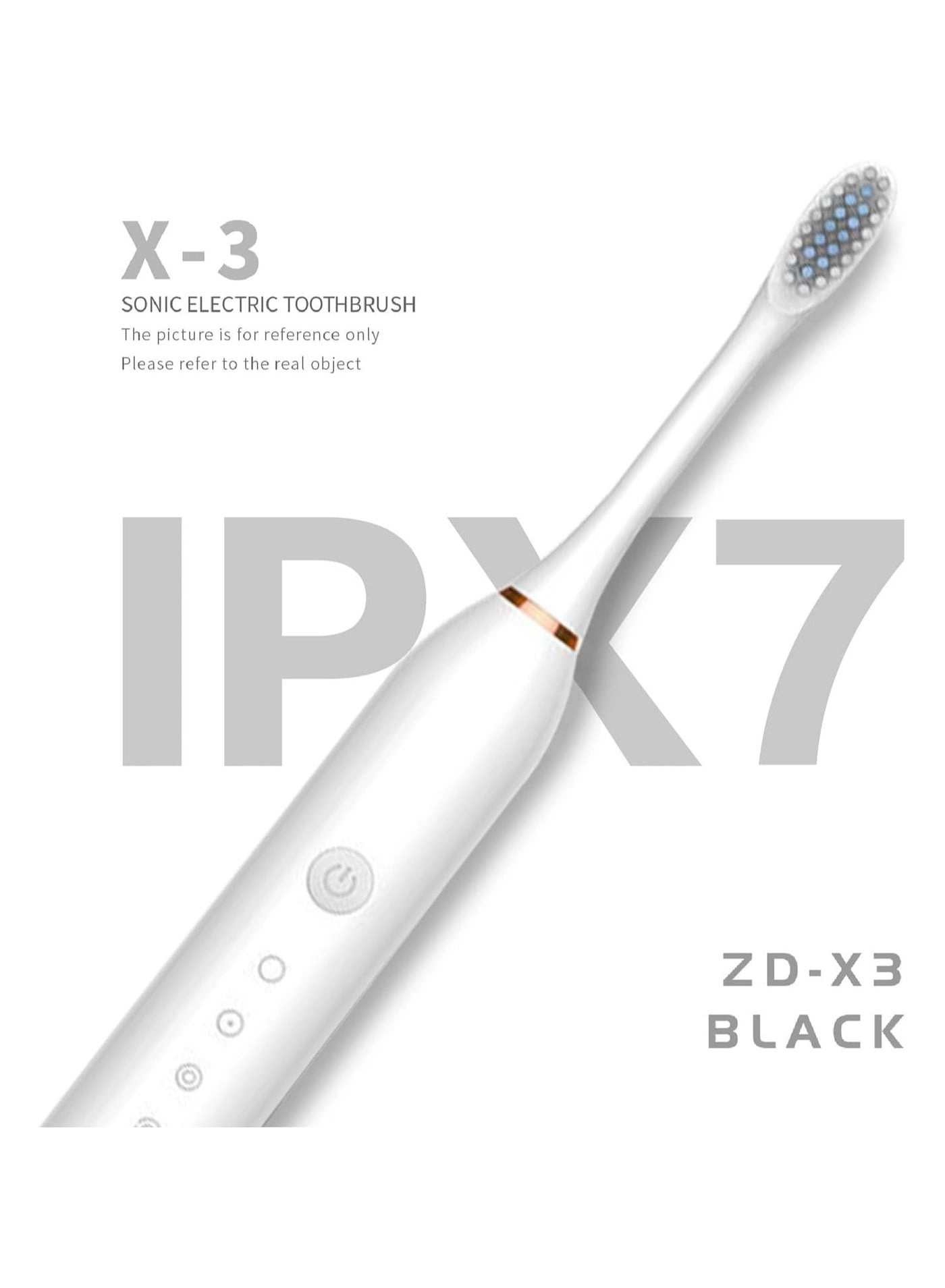 Sonic Electric Toothbrush - USB Rechargeable 4 Brush Heads 6 Cleaning Modes