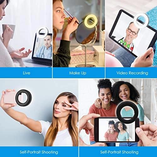 Selfie Ring Light - 40 LEDs USB Rechargeable 2 Pack