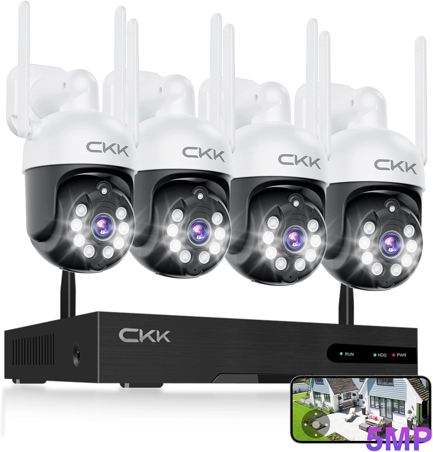 CKK PTZ Camera - 4 5MP + NVR - 10 CH