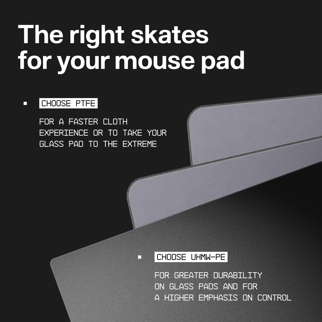 Mouse Skates - PTFE UHMW-PE Silent