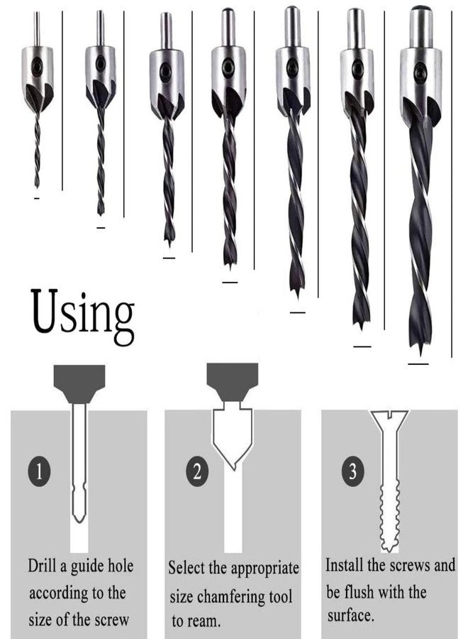 Countersink Drill Bit Set - Hss 7 pcs 3mm to 10mm
