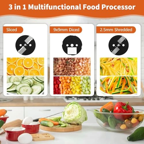 3-in-1 Electric Vegetable Cutter - 100W Stainless steel blades