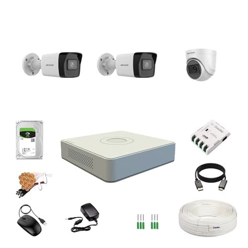 4 Channel DVR + 2MP Dome Camera + 2MP Bullet Camera + 1TB HDD + Coaxial Cable + 4Ch SMPS