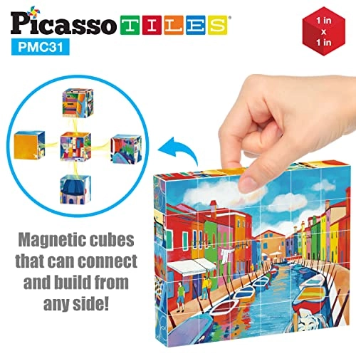 6-in-1 World Famous Painting Puzzles Magnetic Cubes - 6-in-1 Famous Art 31 pcs