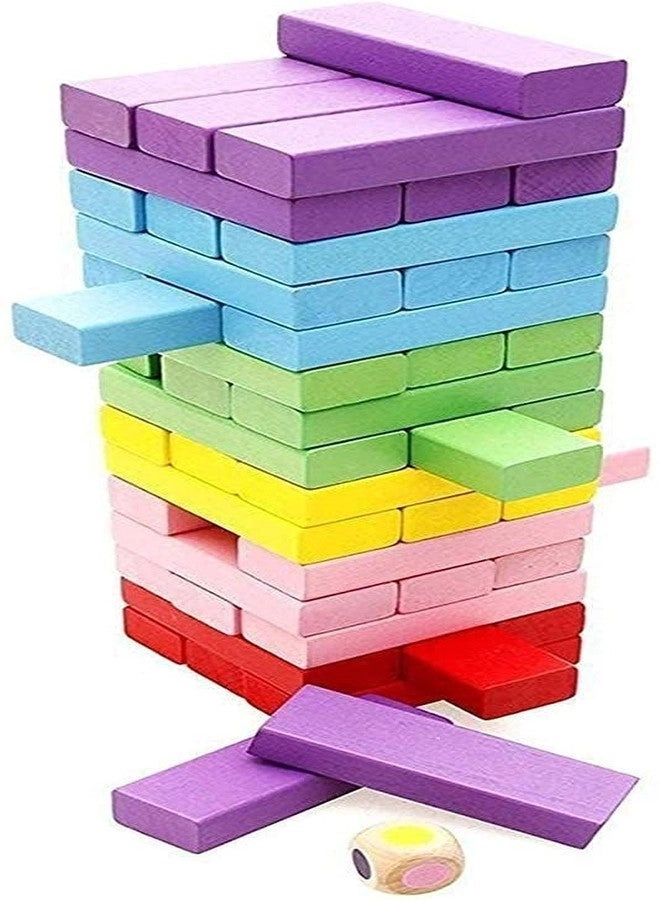 Colorful Wooden Domino Blocks - 54 pieces