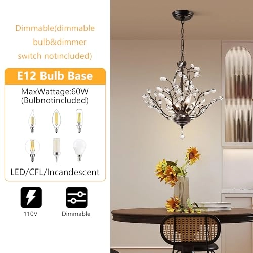 Crystal Chandelier - white light neutral white warm light Dimmable