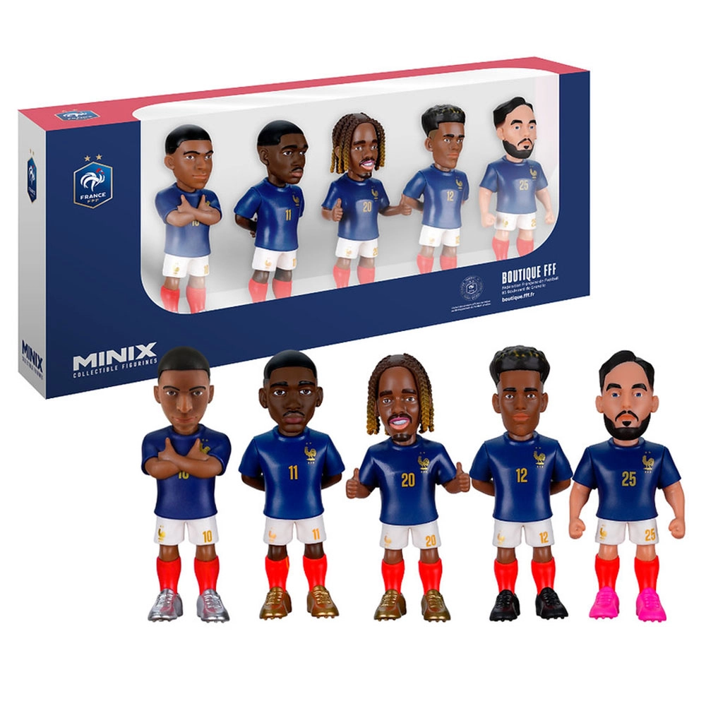 minix collectible figurines Mbappé + Dembélé + Barcola + Doué + Cherki - Minix Collection World Cup 2026 (23653)