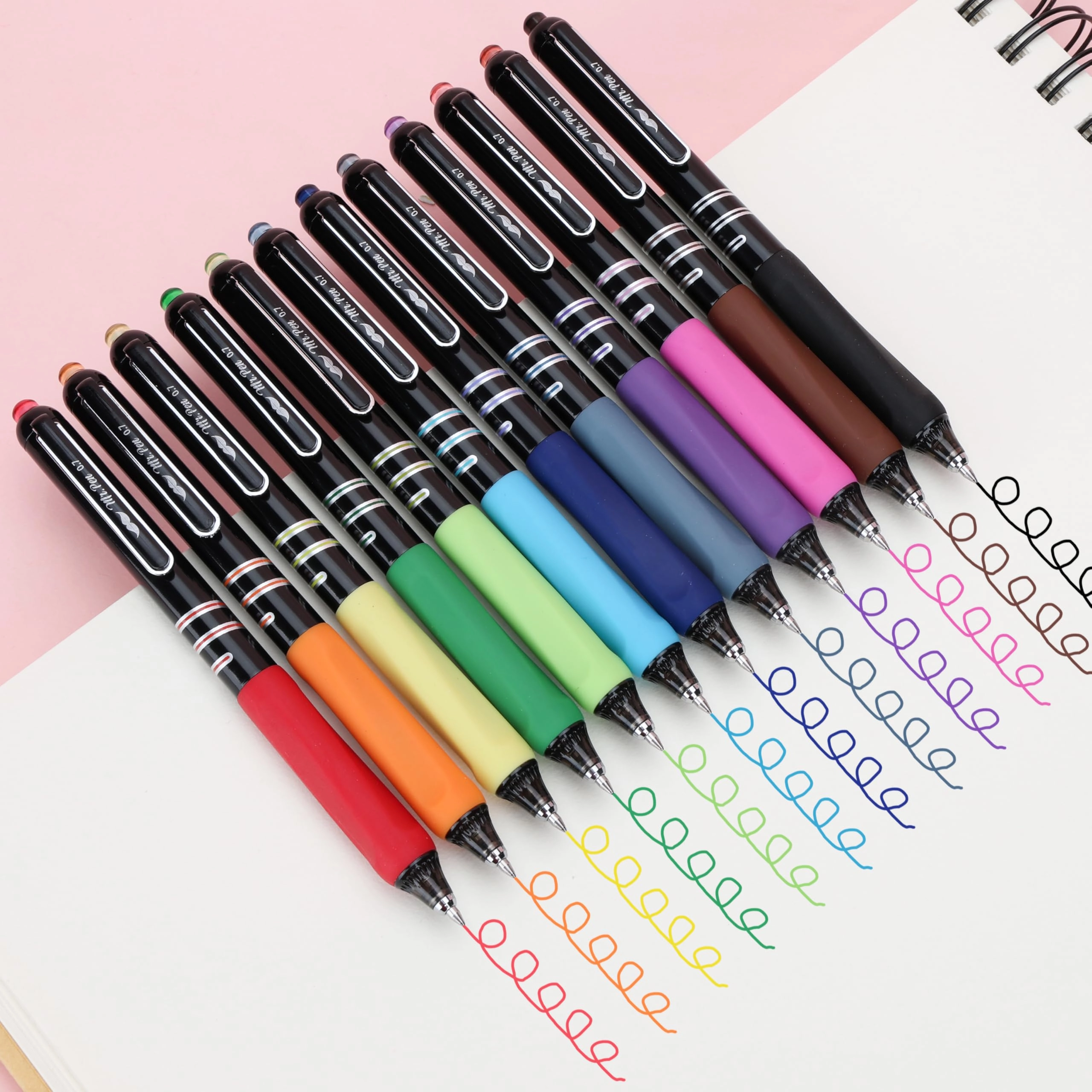 Retractable Gel Pens - 12 Pack 0.7mm