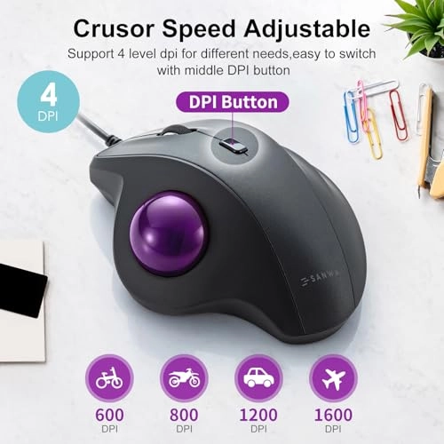 Ergonomic Trackball Mouse - USB
