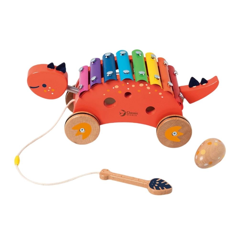 Classic World Dinosaur Xylophone And Pull Toy - 18 months and above