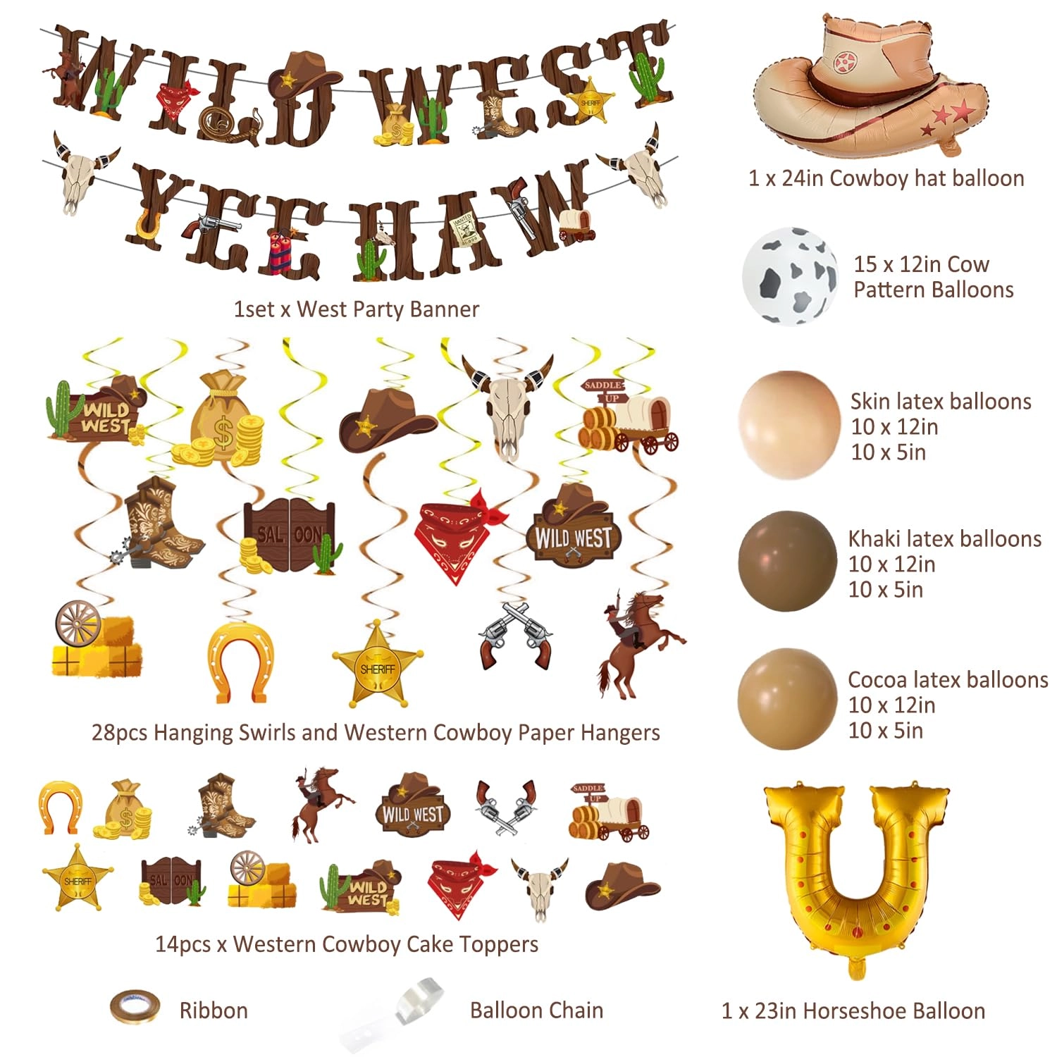 Cowboy Party Decorations - 1.0 count Anniversary, Baby Shower, Birthday