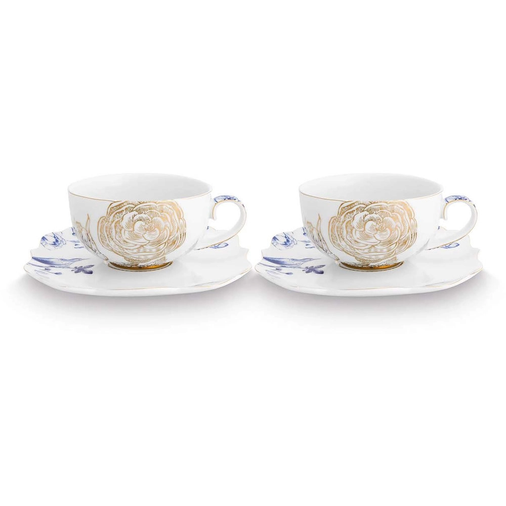 PIP STUDIO Royal Tea Cups & Saucers - 2 pcs - 225 ml