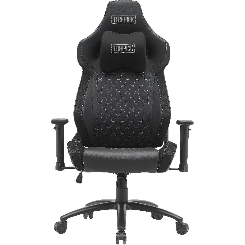 Premium Highback Gaming Chair - Black PU Leather Adjustable Height