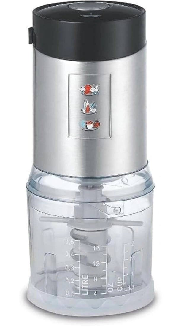 Kitchen Desk Food Chopper - Double-Layer 4 Blades Stainless Steel