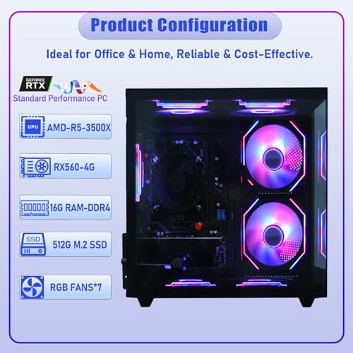 Prebuilt Gaming PC - Ryzen5 5500 16GB 512GB
