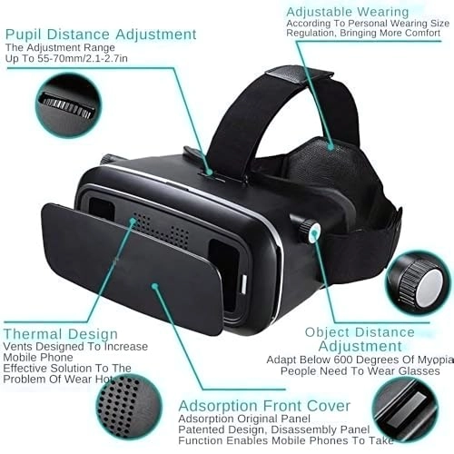 Virtual Reality Headset + Truly Wireless Bluetooth Headset - Charging Case