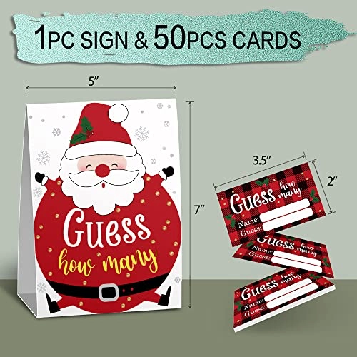 Guess How Many Christmas Theme Party Game Cards Kit - 1 piece