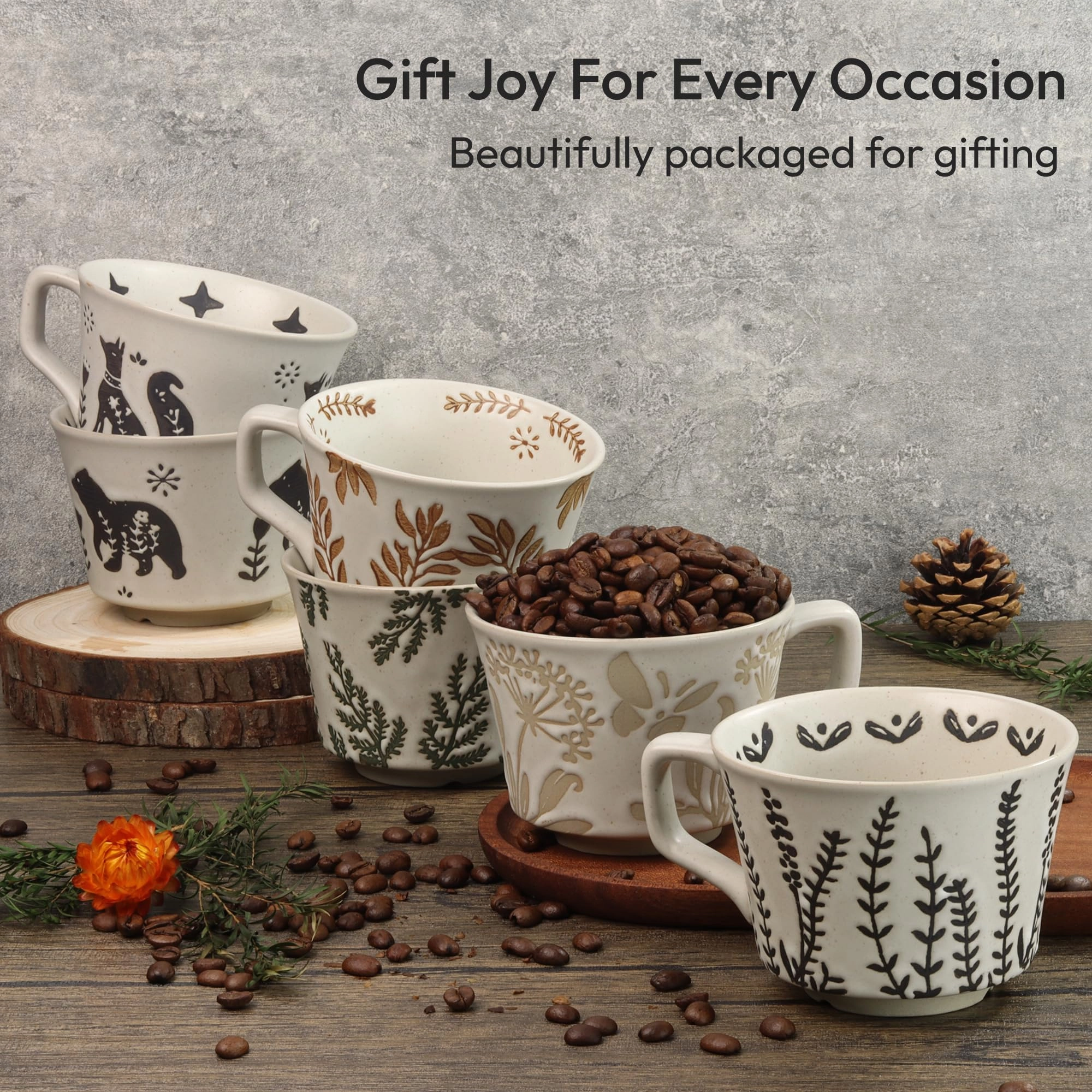 Floral Reusable Cup - 4 pcs - Butterfly Grass Ivy and Leaf