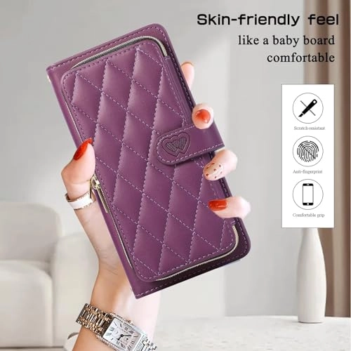Case for Xiaomi Redmi Note 12 Pro 5G - Faux Leather Zipper Purse Wallet Phone Cover