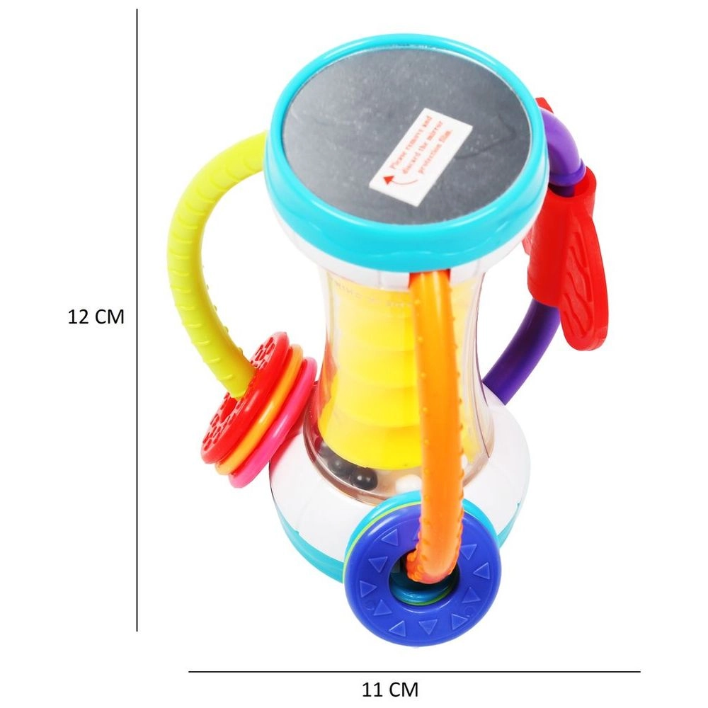 Spiralium Teether Toy - 3 handles 6 teething clacker rings